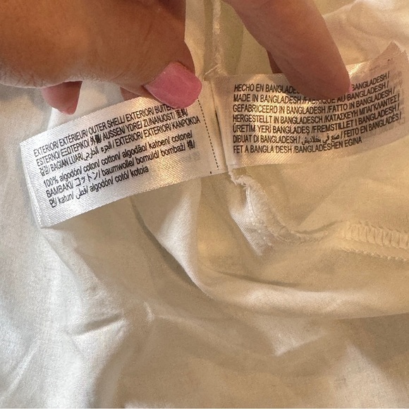 Zara women’s Medium White Cotton Eyelet Shirt Dress Belted Lined Pockets - Picture 6 of 12